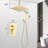 Ceiling Mounted Shower Gold - 10" Head & Handheld, Brass, Offers Natural Rainfall Sensation, Self-cleaning Nozzle, Meets American Standard Pipe Connections With Handheld Ensures Fits