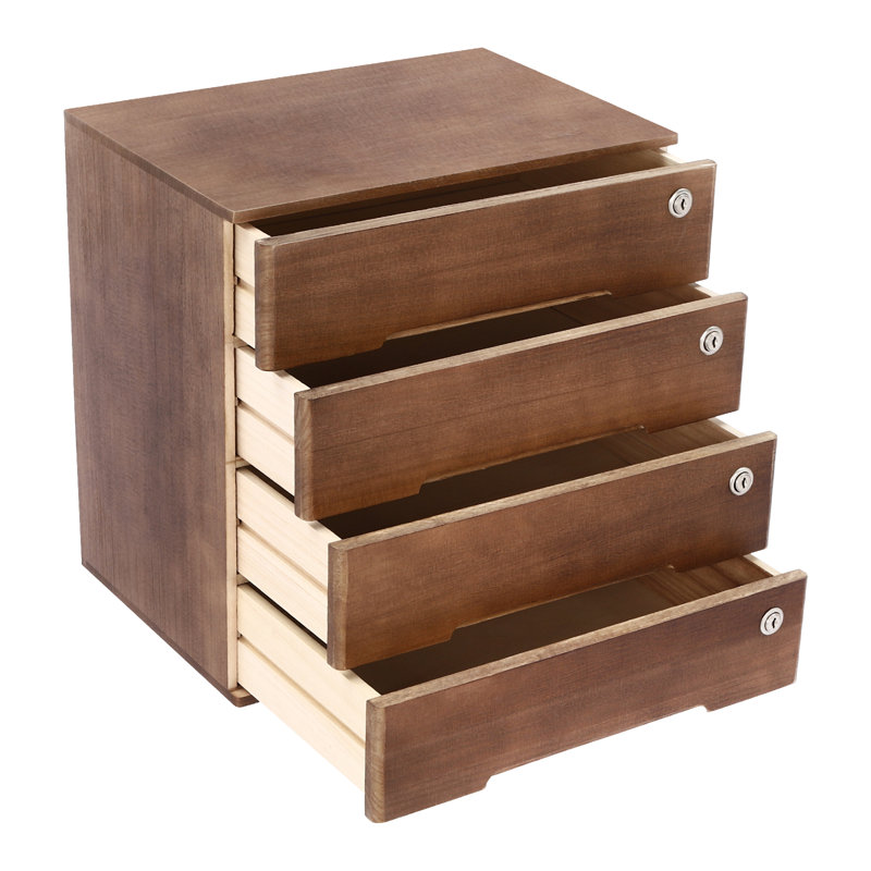 Organisateur de bureau avec tiroirs Kynston, Brun