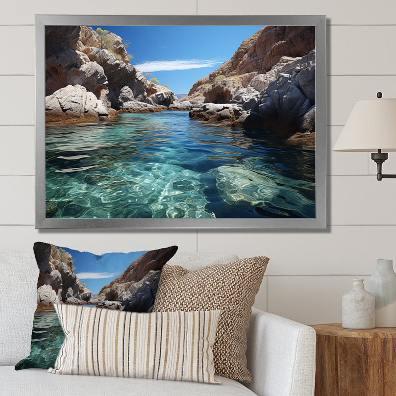 Greece Melian Contrasts - Landscapes Wall Decor, H 24 po x l 32 po x P 1 po, Cadre photo argenté