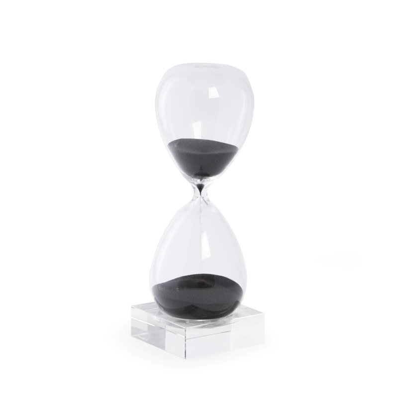 Cobie Abstract Hourglass, 9" H x 3.5" W x 3.5" D, Black