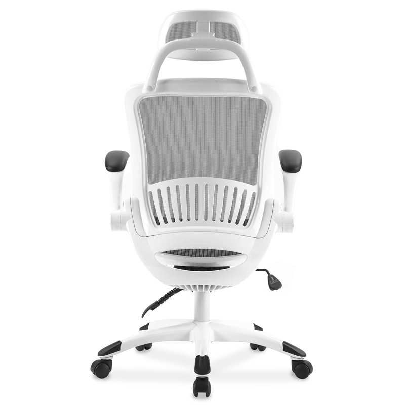 Louella Polyester Blend Office Chair with Headrest, White