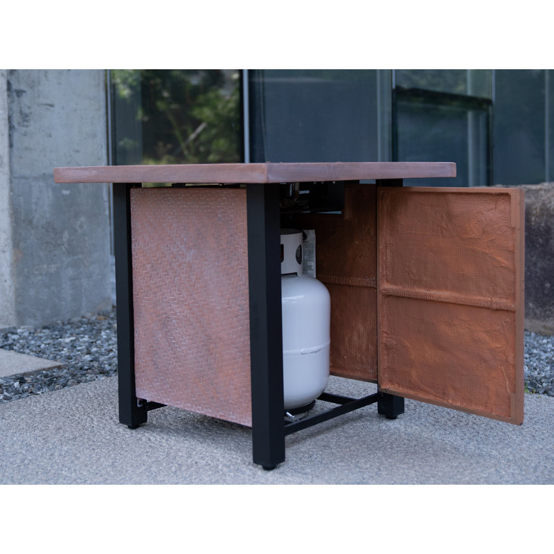 Table de foyer d'extérieur, Rose, H 25 po x l 27,95 po x P 27,95 po
