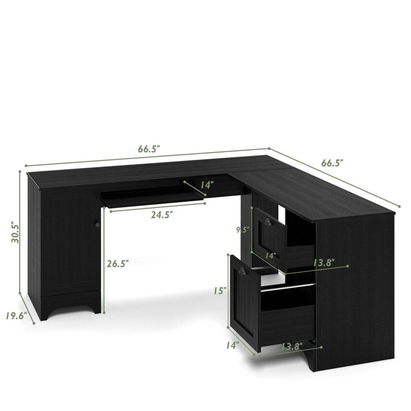 Bureau de direction en L Kroth, Noir