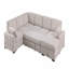 Canapé d'angle multifonctionnel en L avec rangement et lit convertible-1690956122