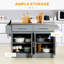 Îlot de cuisine roulant avec rangement (tabouret non inclus)-106661283