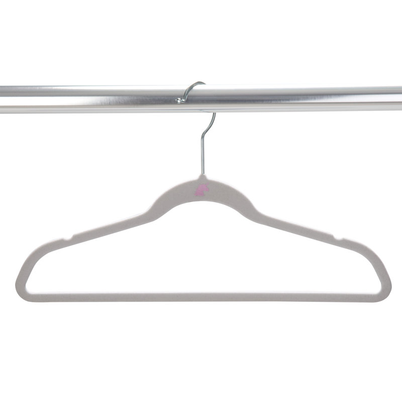 White Velvet Non-Slip Kids Hangers, Set of 25