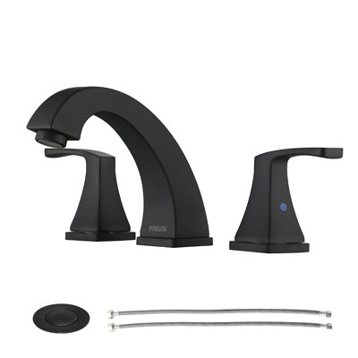Widespread 2-handle Bathroom Faucet with Drain Assembly