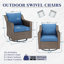 Ensemble de canapé d'extérieur en osier avec fauteuils club et pivotant Jenesys - confortable et durable-1191777850
