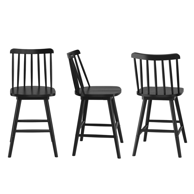 Tabouret tournant 24 "en bois massif (ensemble de 3)