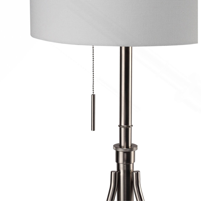 58" - 72"H Adjustable Tripod Floor w/ KD Shade, Brushed Nickel