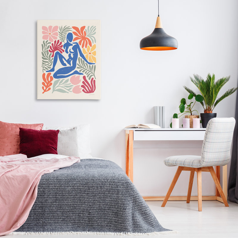 «Abstract Garden with Nude Floater», art mural sur toile par Janelle Penner, H 40 po x l 30 po