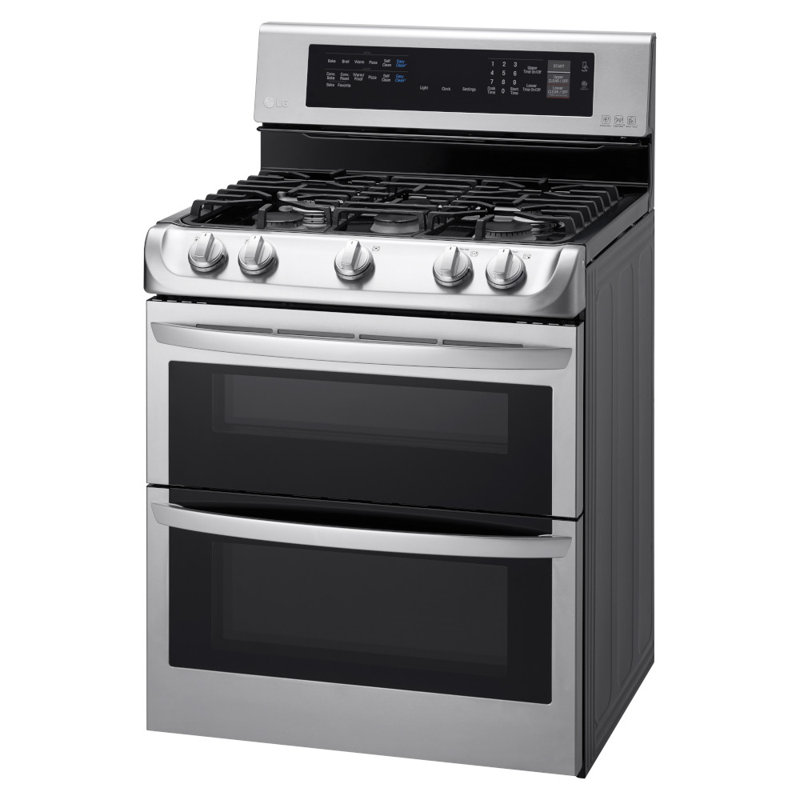 LG Gas Double Oven Range with ProBake Convection® and EasyClean®, Stainless Steel, 6.9 cu. ft.