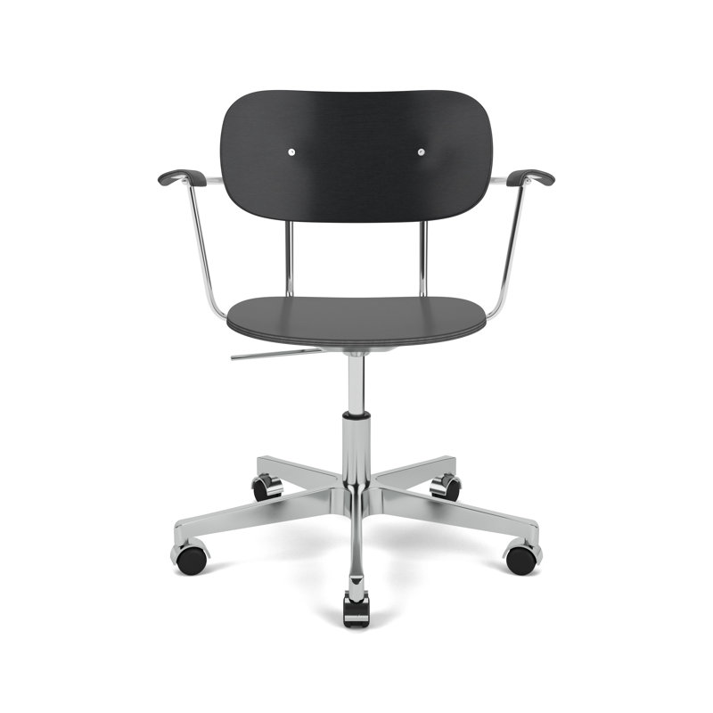 Co Swivel Task Chair, Black Oak/Silver