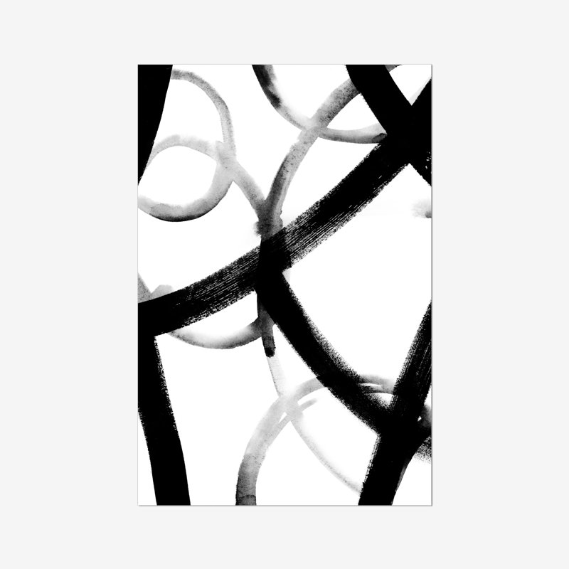 Monochrome Ripple I by Grace Popp - Painting, 30cm H x 20cm W, Wrapped Canvas