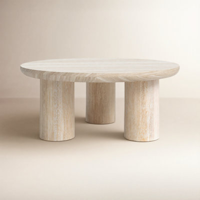 Columnia Solid Wood 3 Legs Coffee Table