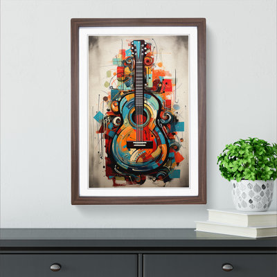 XYZ-FRM-V1223-1747 Acoustic Guitar Contemporary 1 Piece Single Picture Frame Wall Art