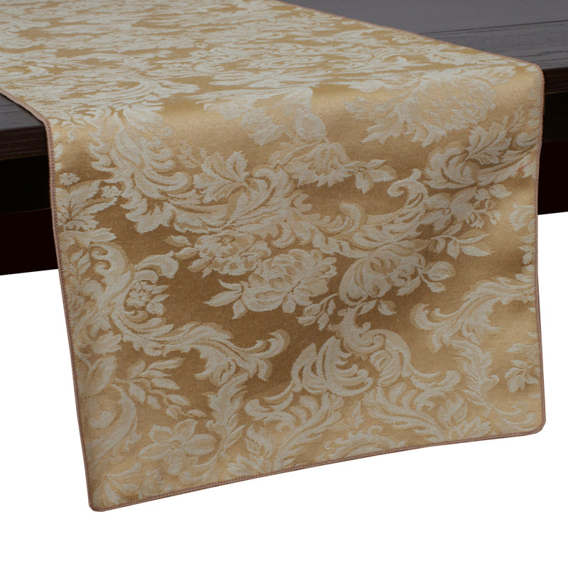 Miranda Table Runner, Dijon Gold, 90" x 14" Runner, 2