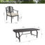 Patio 82.75"L Rectangular Aluminum Dining Set With Umbrella Hole And Sunbrella Cushions-300676569
