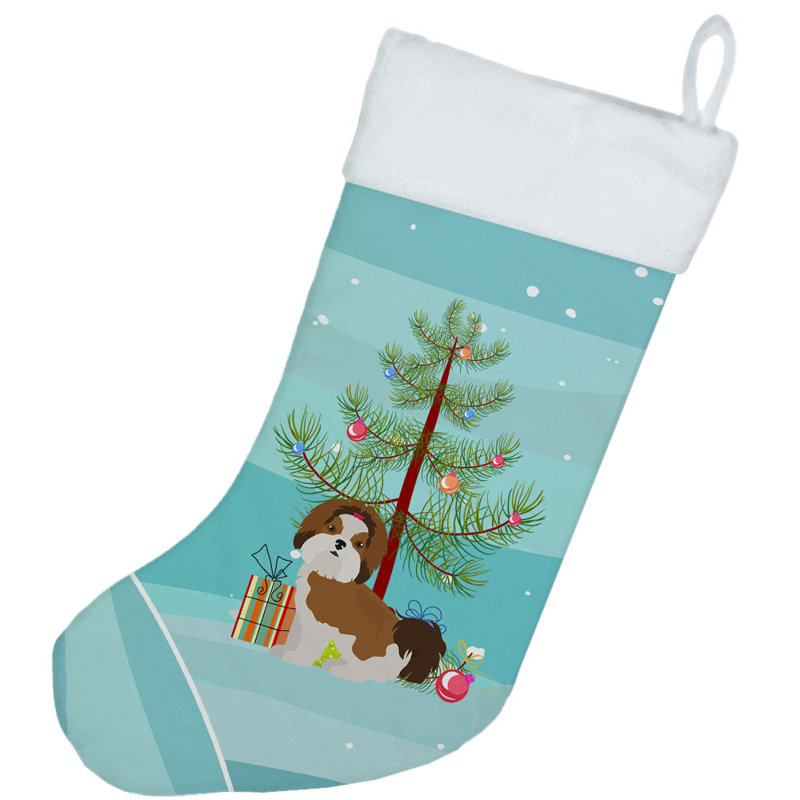 Chaussette de noël joyeux de noël, Shih tzu impérial