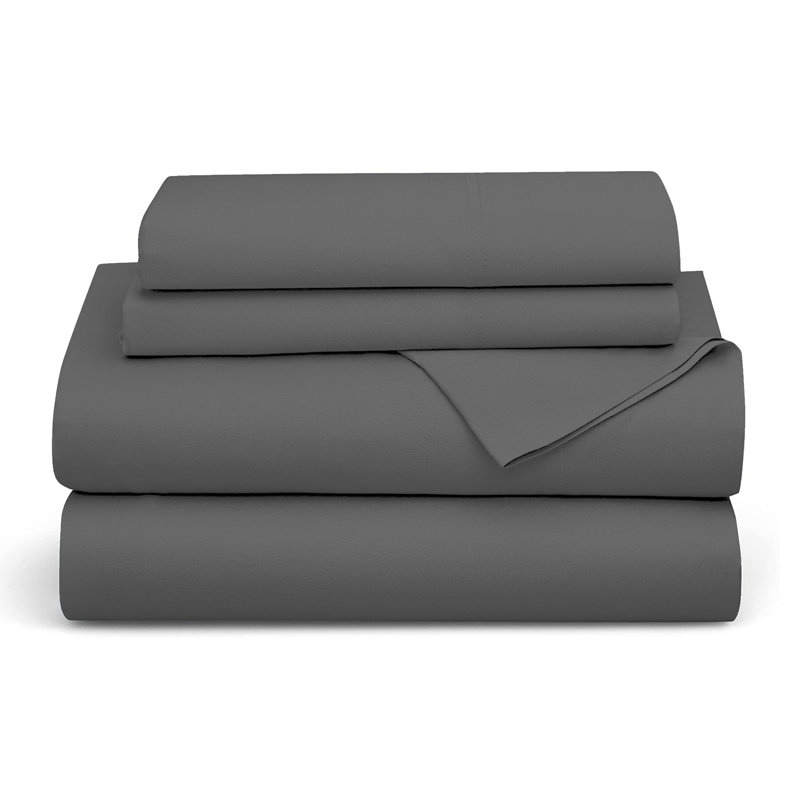 Soft & Silky Tencel Sateen Lyocell Sheet, Full/Double, Dark Gray