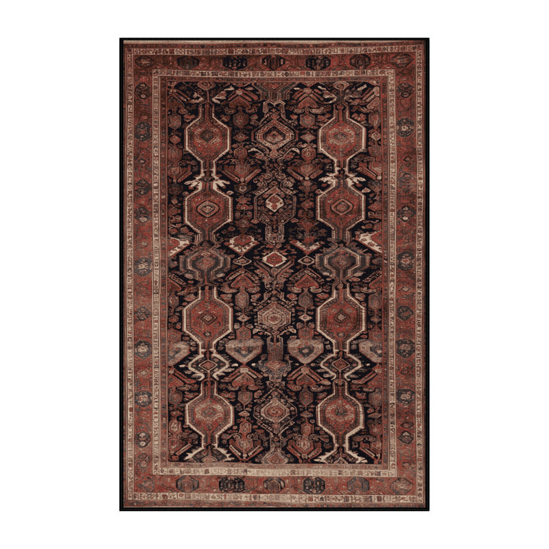 Tapis brun lavable à la machine, Rectangulaire 3 pi x 5 pi