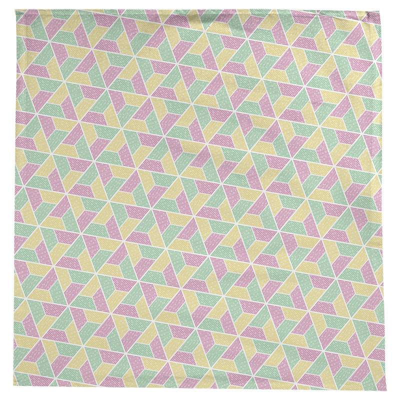 Nappe trapézoïdale Leffel, Vert, rose et jaune