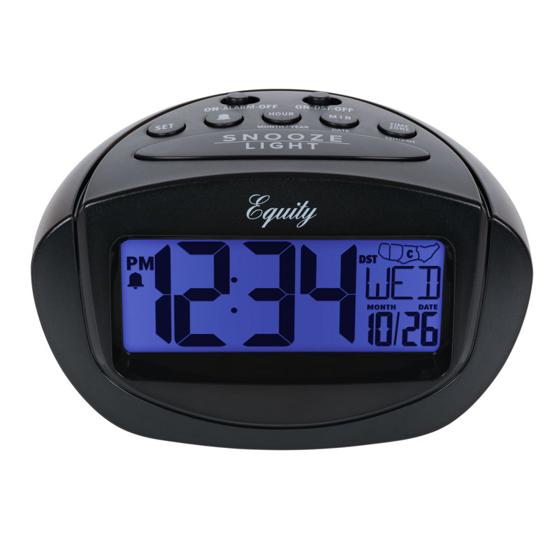 Digital Atomic Tabletop Clock with Alarm in Black
