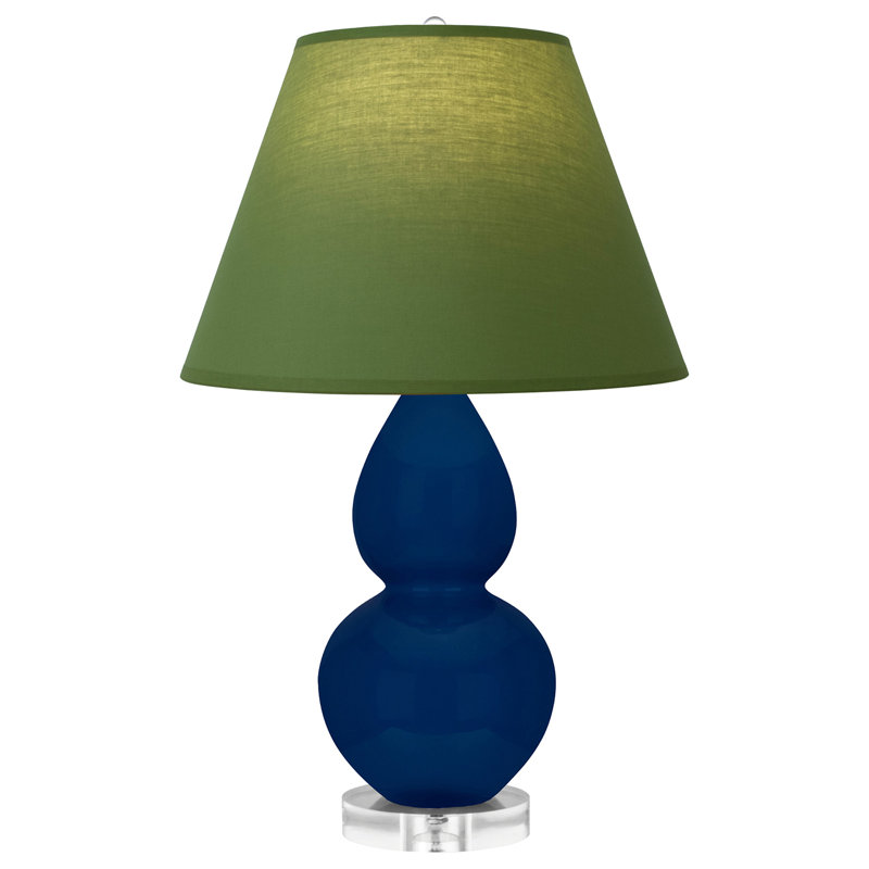 Petite lampe d'appoint à double gourde, Thé vert / taupe, Cobalt; cobalt