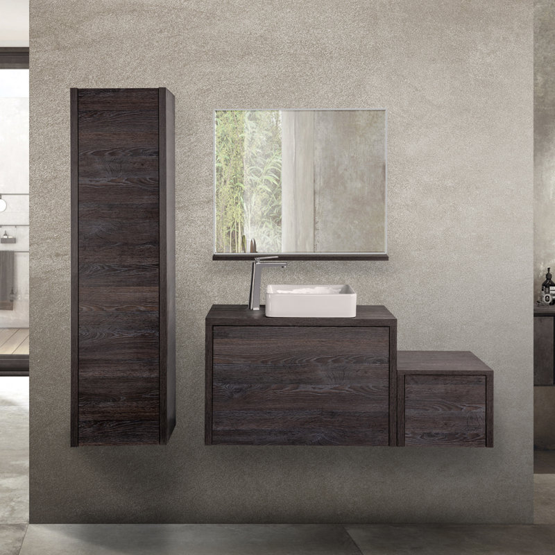 Plateau de meuble-lavabo double 70,88 po Mcnulty, Chêne Chicago