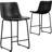 Evre Bar Stools Set of 2, PU Leather Counter Height Bar Stools,  Modern Barstools with Metal Legs and Footrest, Urban Armless Dining Chairs with Backrest for Kitchen Island-1223225635-1223225636