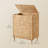 34.3 Gal. Laundry Hamper, 2-Section Handwoven Water Hyacinth Wicker Laundry Basket With Lid, Removable Liners-1000717769