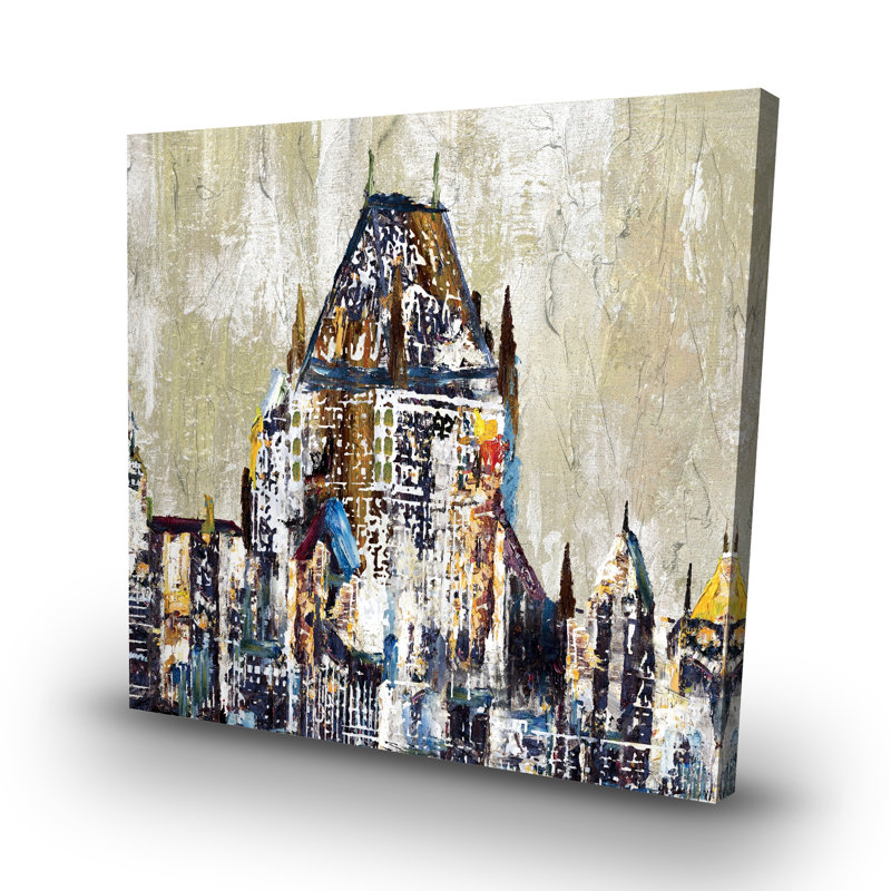 Abstract château frontenac - 32"x32" art on canvas