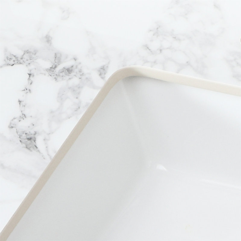 Dessus de meuble-lavabo de salle de bain 37 po x 22 po - Fabrication en céramique frittée rectangulaire blanche en céramique et exquis pour un seul trou de robinet