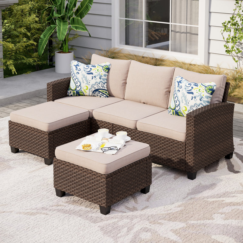 Mubariz 5 - Person Seating Group with Cushions, Beige