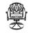 7 Piece All Weather Cast Aluminum Dining Set With 6 Swivel Chairs, Rectangular Table, Black Frame