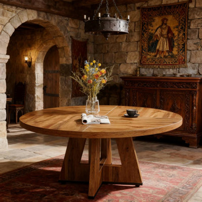 Table de salle à manger ronde en bois 47 pouces (seulement 1 pièce)