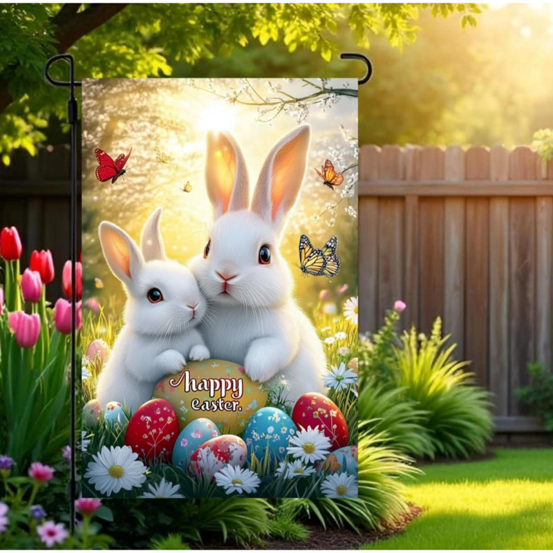 Drapeau de jardin Joyeuses Pâques