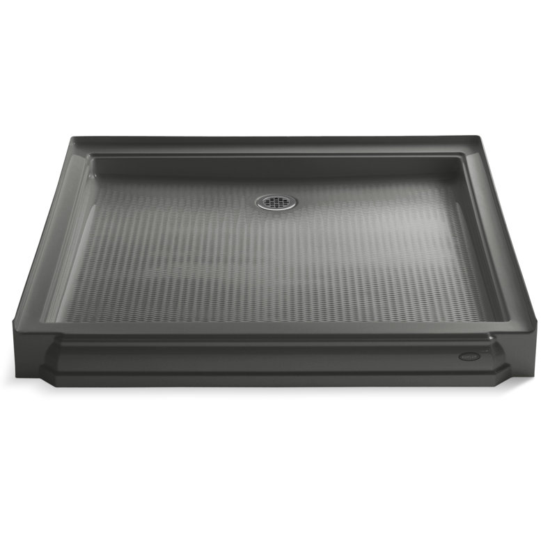 Memoirs 48" x 48" Single Threshold Rear Center Drain Shower Base, Thunder Gray