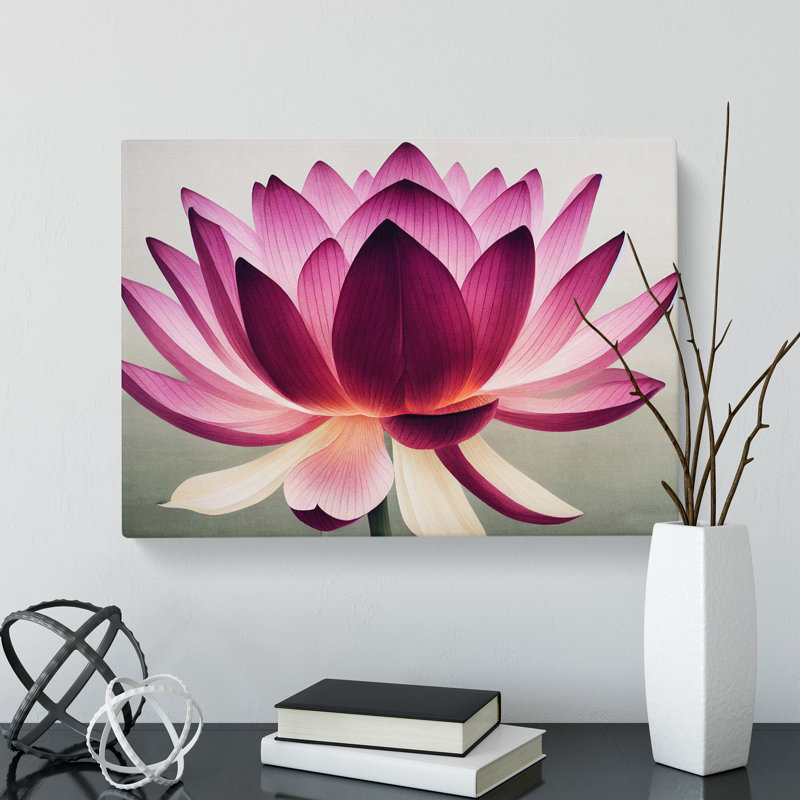 Mesmerising Lotus Flower - Wrapped Canvas, 40cm H x 60cm W x 3cm D