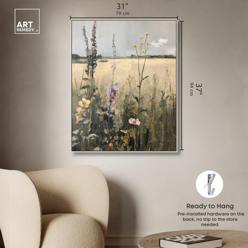 Blooming Wilderness, impressionisme sur toile par Art Remedy, H 37 po x l 31 po, Encadrement argenté
