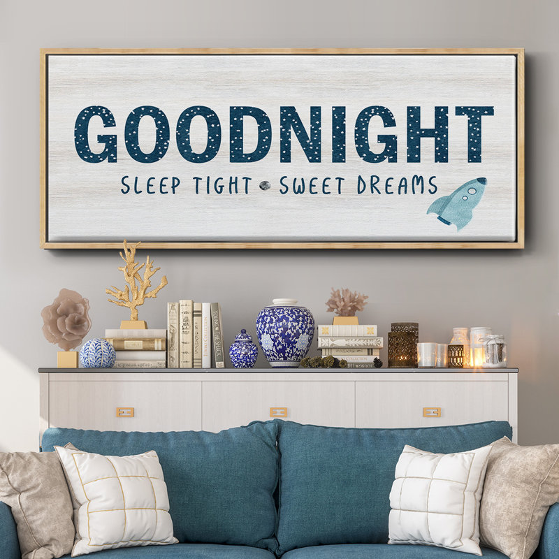 «Sleep Tight Sweet Dreams», toile encadrée, H 12 po x l 30 po