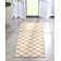 Tapis carré jaune à motif géométrique Kehr