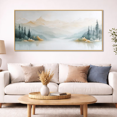 Impression sur toile encadrée blanche blanche et monochromes - montagne blanche