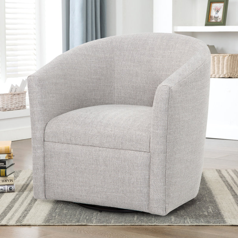 Fauteuil demi-tonneau pivotant Lainey, Beige