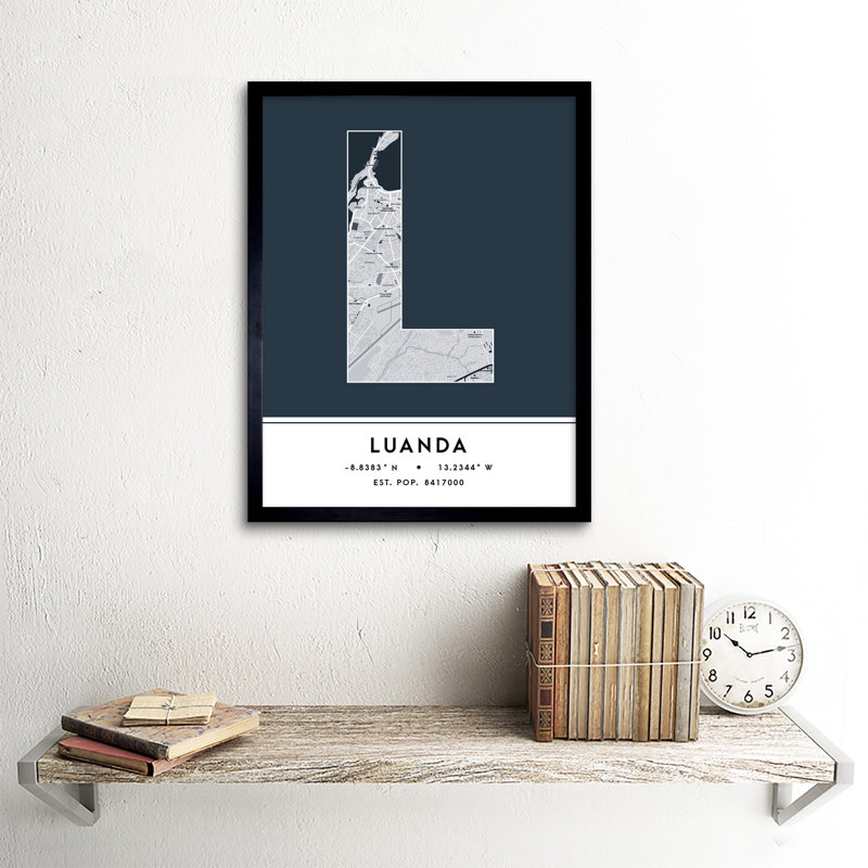 Luanda Angola City Map - Single Picture Frame Typography