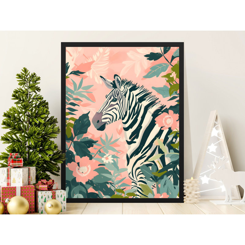 Zebra Wall Art Print, Tropical Jungle Art, Animal Wall Decor, Home Decor, Framed Art Print, Available in Multiple Sizes Wall Art