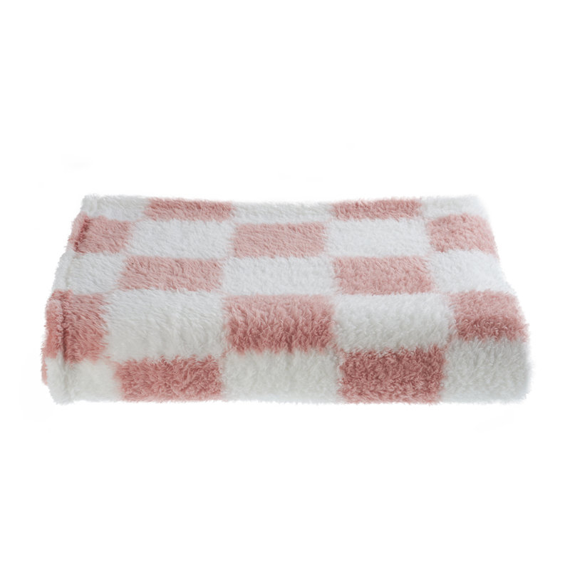 Living and Home Blanket, Pink;White, 150cm x 100cm