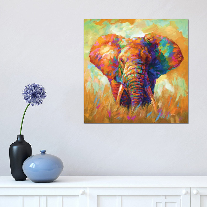 Elephant by Leon Devenice - Wrapped Canvas Print, 45.72 cm H x 45.72 cm W x 1.91 cm D