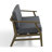 Clinkscales Solid Wood Teak Outdoor Loveseat With Cushion And Arms-114983539-114983538