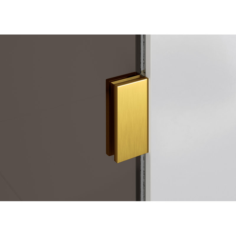 Ursa 36 in. x 78 in. Fully Frameless Bronze Tinted Single Fixed Shower Panel, Satin Brass